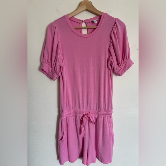 Daily Ritual Pink Drawstring Romper Size Small - Picture 2 of 9